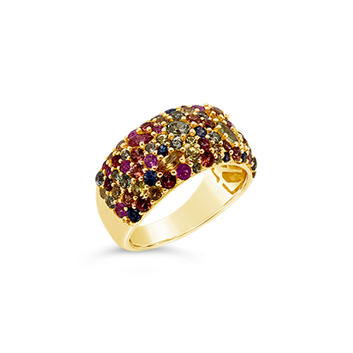 Rainbow Sapphire Dome Ring