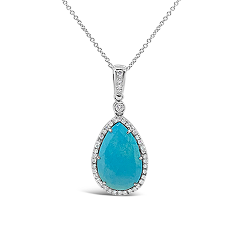 Turquoise & Diamond Pendant