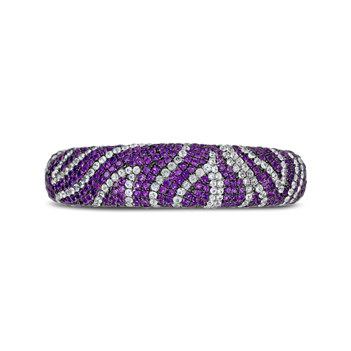 Amethyst & White Sapphire Zebra Bangle