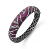Ruby & White Sapphire Zebra Bangle Bracelet