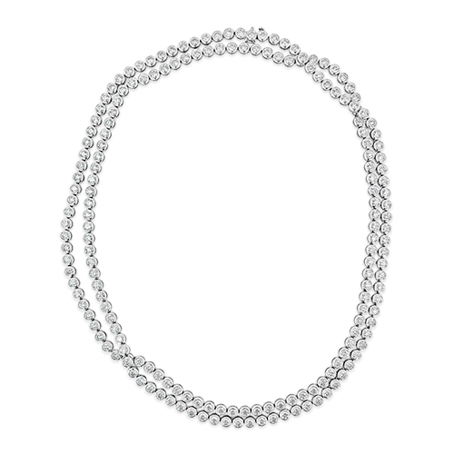 Long Diamond Tennis Necklace