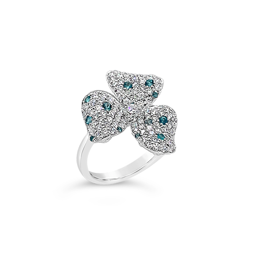 Diamond & Paraiba Flower Ring