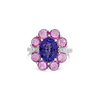 Tanzanite, Diamond & Pink Sapphire Ring