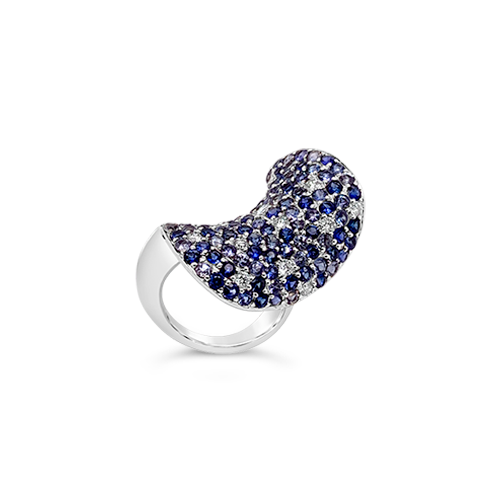 Sapphire & Diamond Scoop Ring