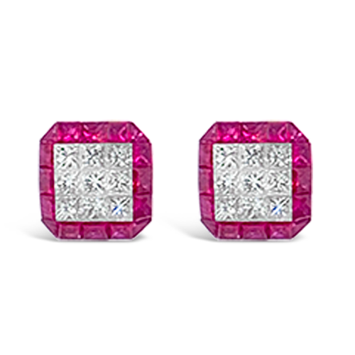 Ruby & Diamond Earrings