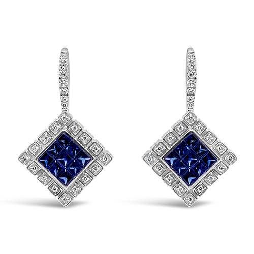 Sapphire & Diamond Dangle Earrings