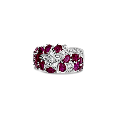 Ruby & Diamond Shooting Star Ring