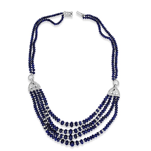 Sapphire Bead Cartier Estate Necklace