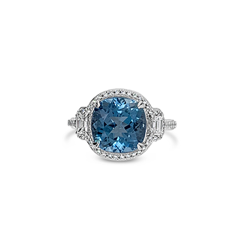 Aquamarine & Diamond Ring