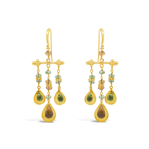 Citrine & Peridot Estate Earrings