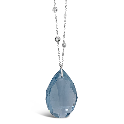 Aquamarine & Diamond Estate Necklace