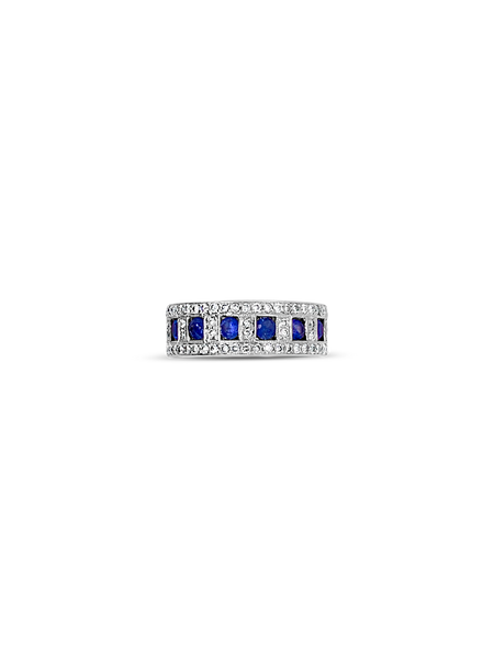 Sapphire & Diamond Estate Band Ring