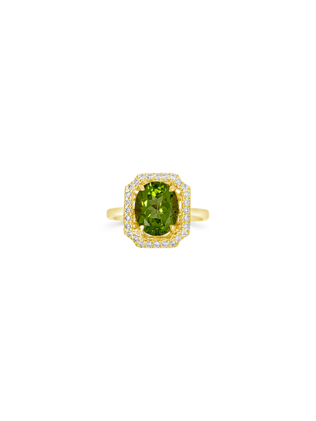 Peridot & Diamond Ring