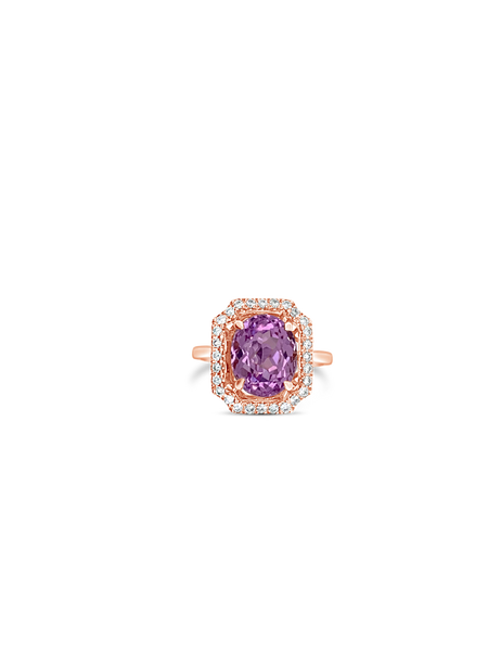 Kunzite & Diamond Ring