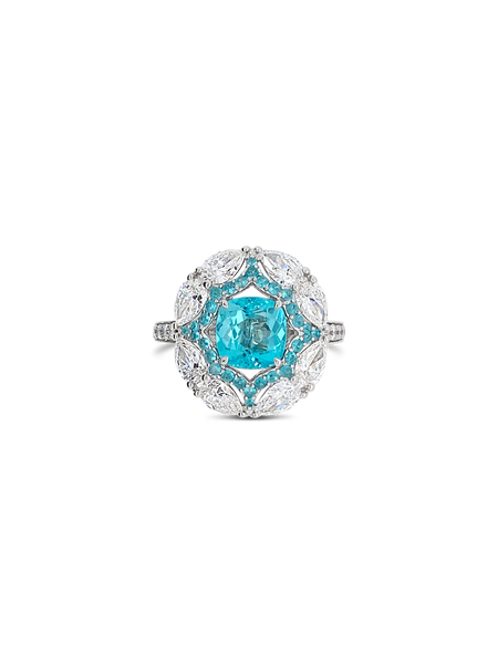 Paraiba & Diamond Ring