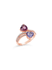 Heart Shaped Pink & Blue Sapphire Ring