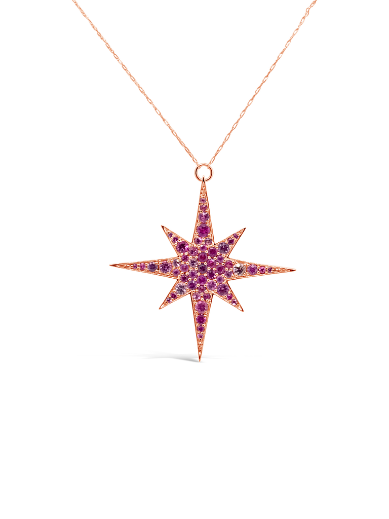 Pink Sapphire Star Pendant