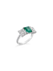Emerald & Diamond Three Stone Ring