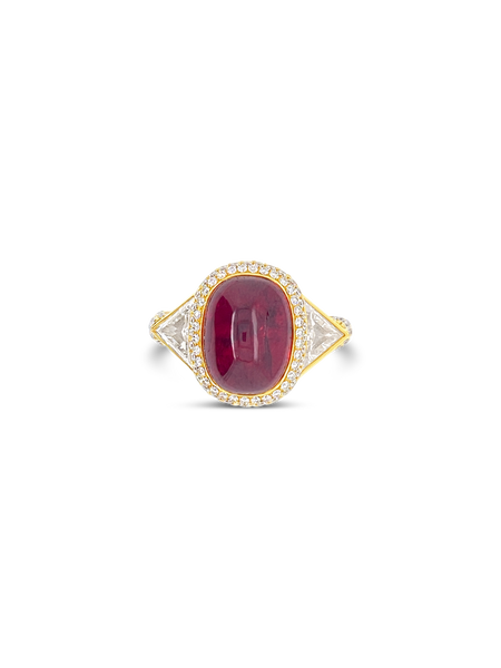 Cabochon Ruby & Diamond Ring
