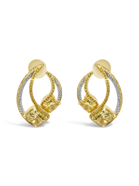 Fancy Intense Yellow Diamond Earrings