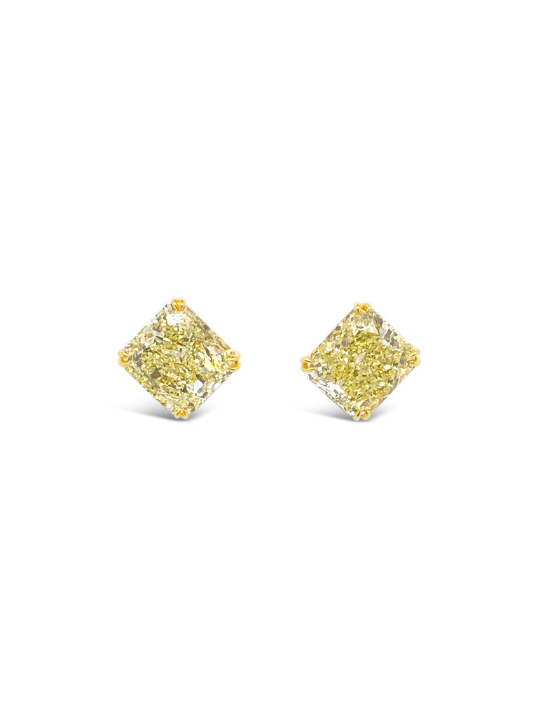 Fancy Yellow Diamond Stud Earrings