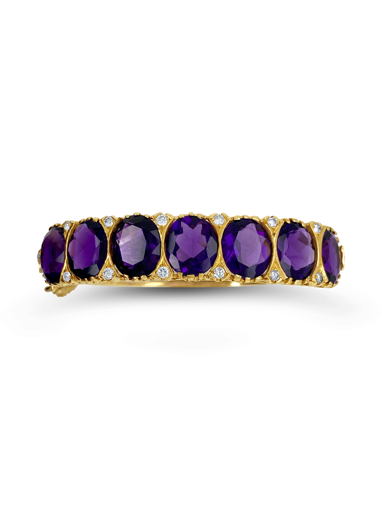 Amethyst & Diamond Estate Bangle Bracelet