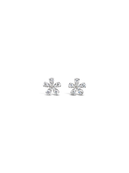 Diamond Flower Earrings