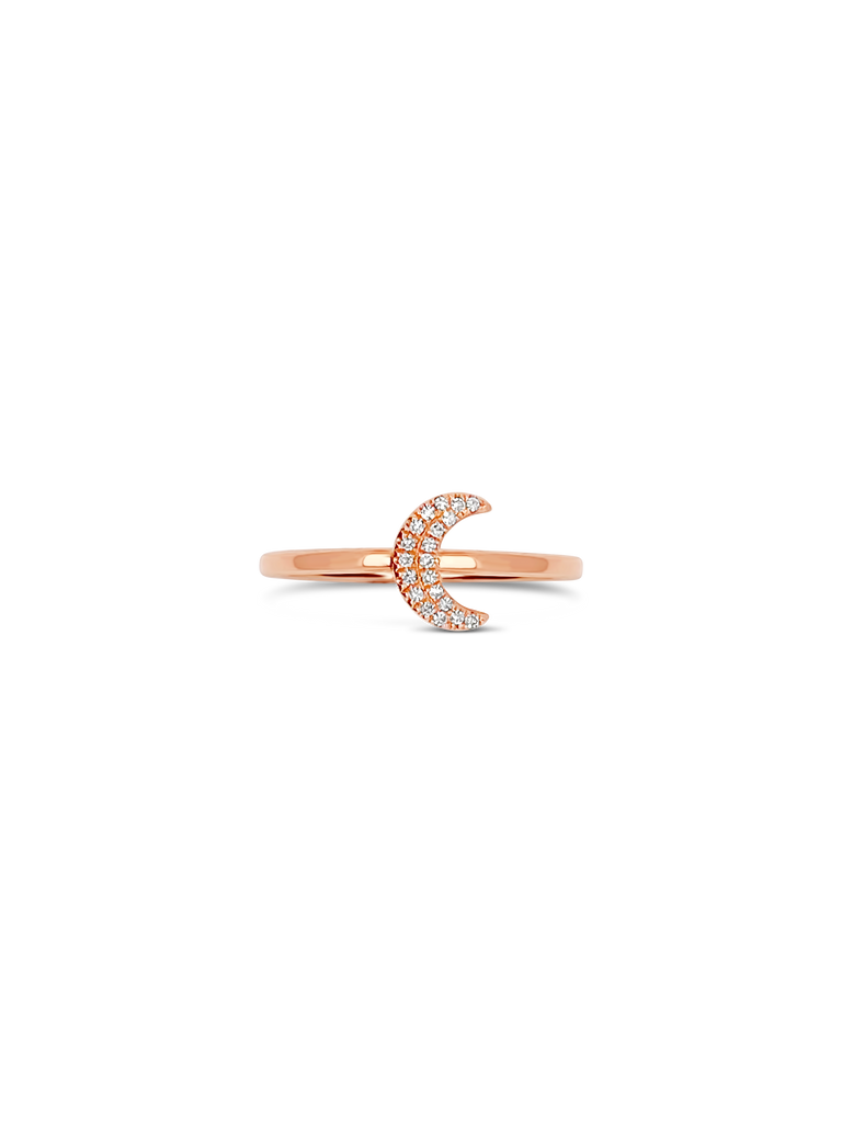 Diamond Crescent Moon Ring