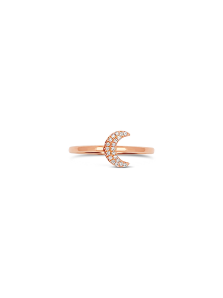 Diamond Crescent Moon Ring