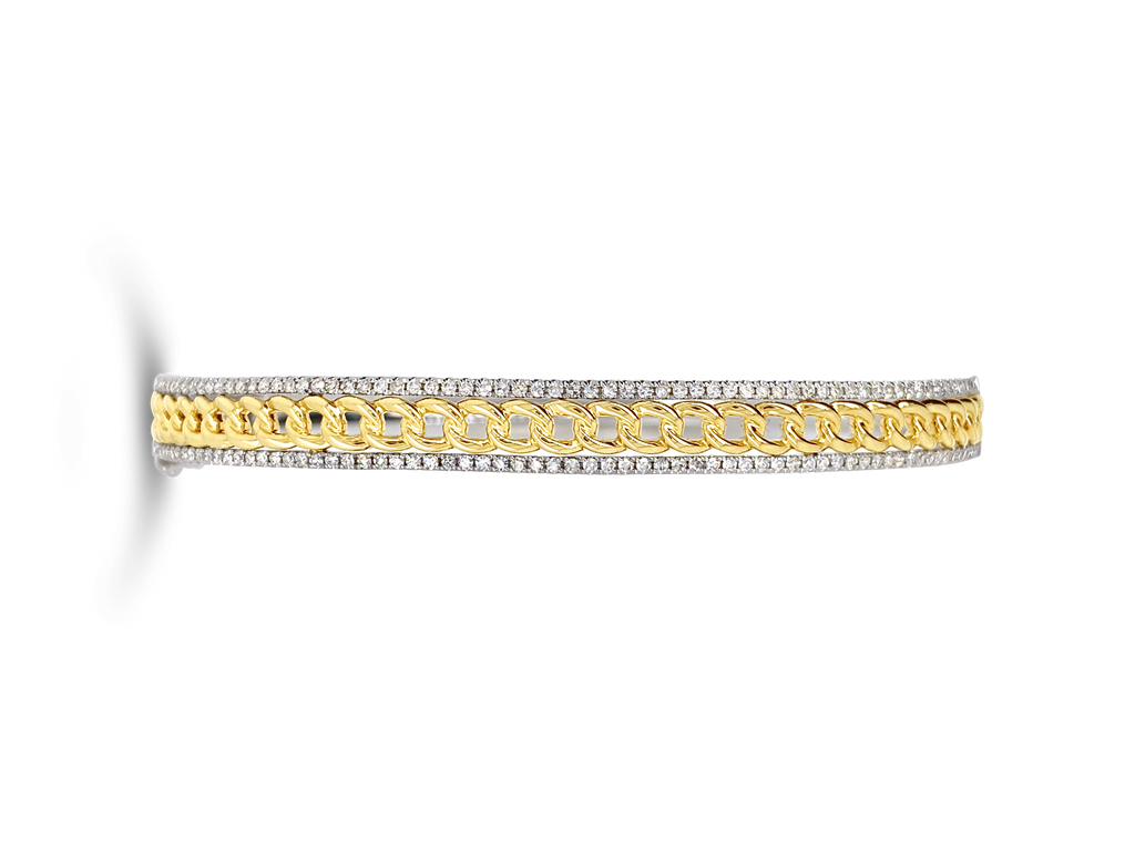Diamond Rails with Gold Link Bracelet