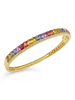 Rainbow Sapphire & Diamond Bangle Bracelet