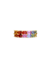 Double Row Rainbow Sapphire Ring
