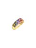 Double Row Rainbow Sapphire Ring