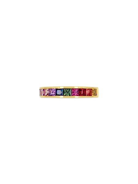 Rainbow Sapphire Band Ring