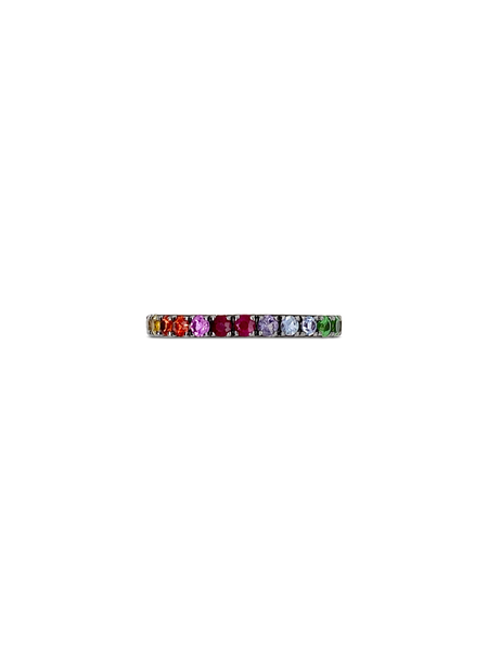 Rainbow Sapphire, Ruby & Tsavorite Ring