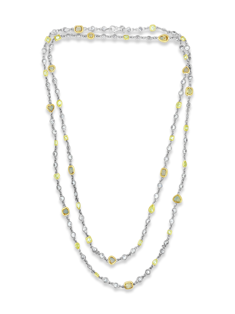 Yellow & White Diamonds by the Yard Necklace
