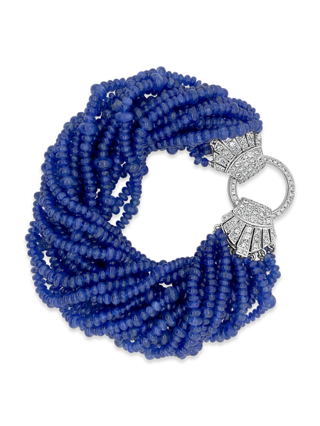 Sapphire Bead & Diamond Bracelet
