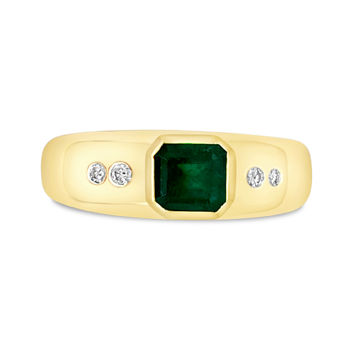 Emerald & Diamond Gypsy Ring