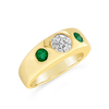 Emerald & Diamond Gypsy Ring