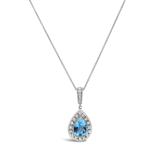 Aquamarine & Diamond Pendant