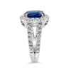 Sapphire & Diamond Split Shank Ring
