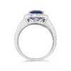Sapphire & Diamond Split Shank Ring