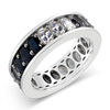 White, Black & Gray Sapphire Ring
