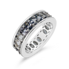 White, Black & Gray Sapphire Ring