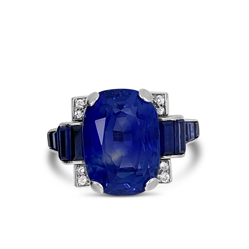 Art Deco Sapphire & Diamond Ring