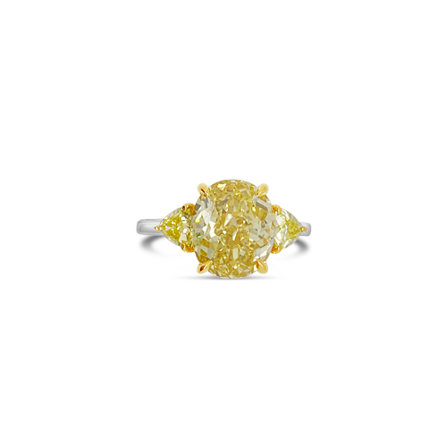 Oval Yellow Diamond Engagement Ring