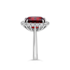 Red Spinel & Diamond Ring