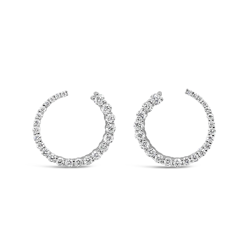 Open Circle Diamond Earrings