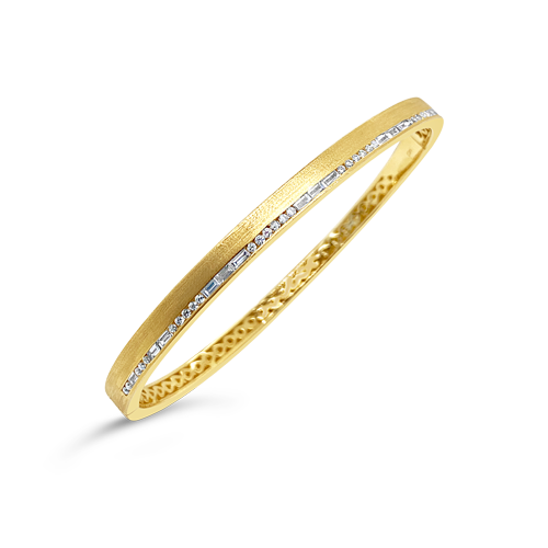 Gold & Diamond Bangle Bracelet