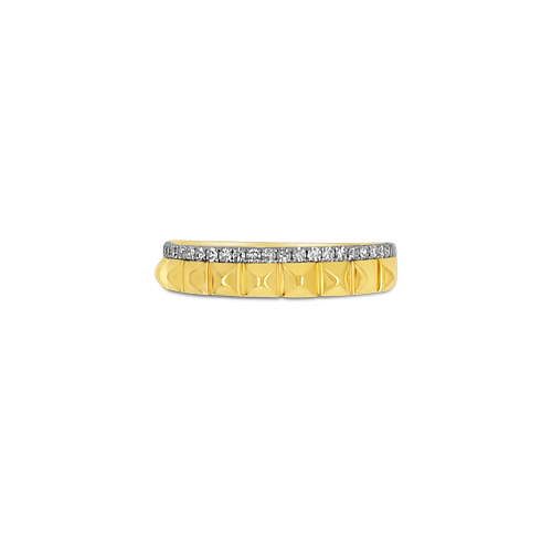 Diamond & Gold Pyramid Ring